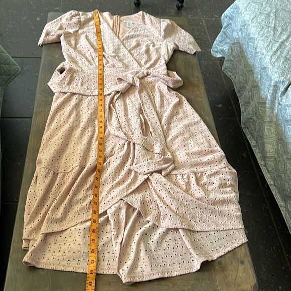 New LONDON TIMES SHORT SLEEVE FAUX WRAP STYLE MIDI DRESS fit and flare dress - Picture 10 of 11